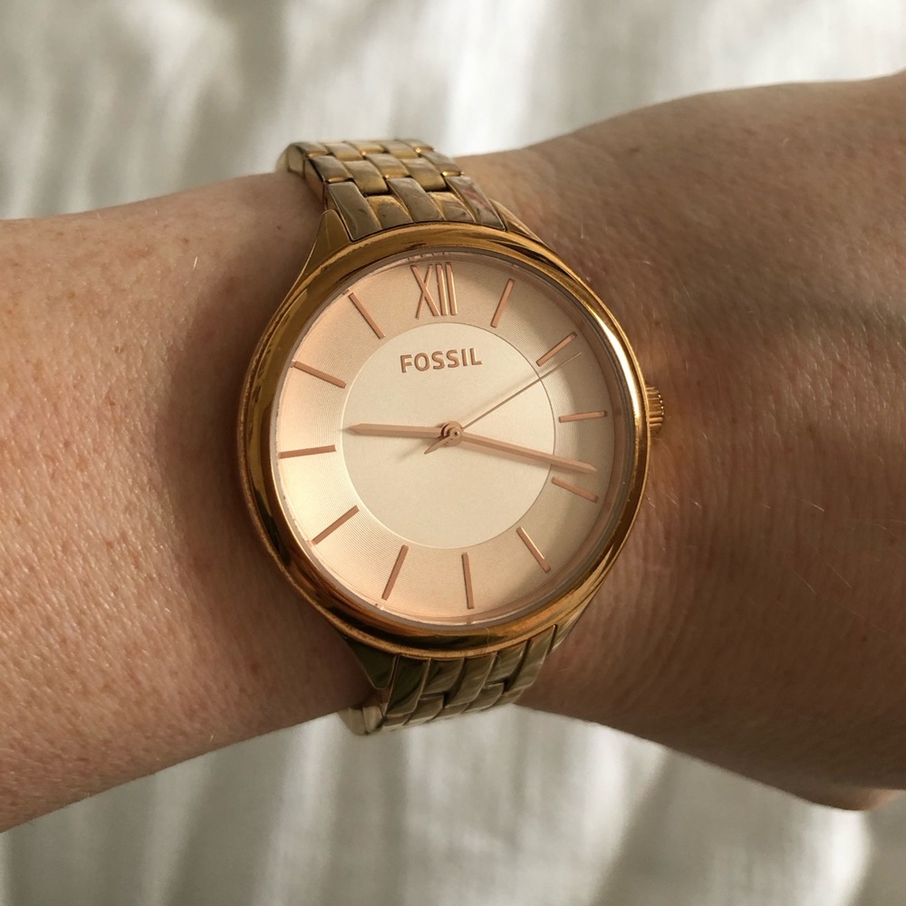 Rose Gold Fossil Watch